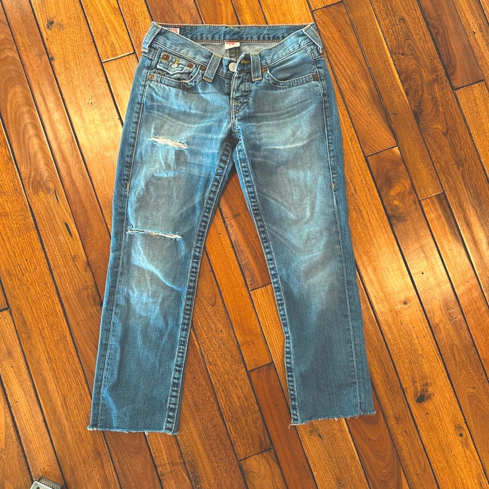 TRUE RELIGION Jordan Boyfriend Cropped Jeans